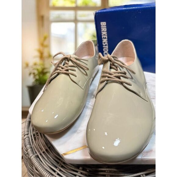 Birkenstock Saunders Durby Napa Leather Lace-Up Oxford Shoes Cloud Patent (New) main image 11